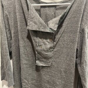 Magnolia Pearl Gray Long Sleeve Henley Shirt